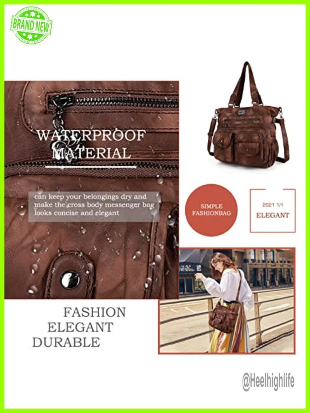 Large PU Leather Hobo Bag with Crossbody Strap, Shoulder Bag for Women